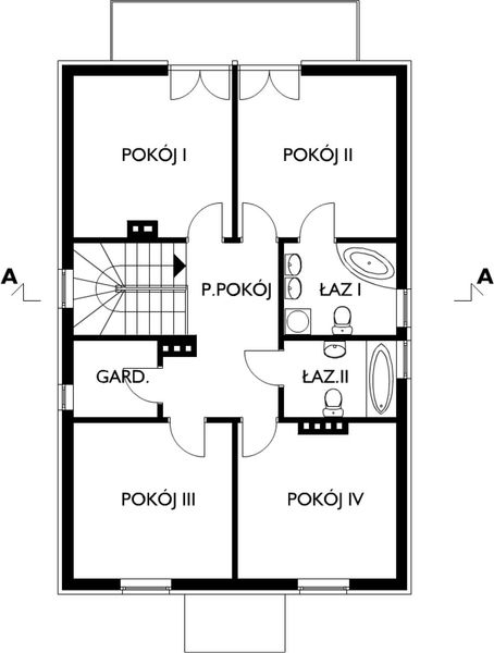 Piętro 1 projektu Cynober - murowana – ceramika