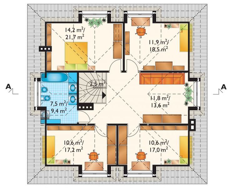 Poddasze projektu Filemon - murowana – ceramika