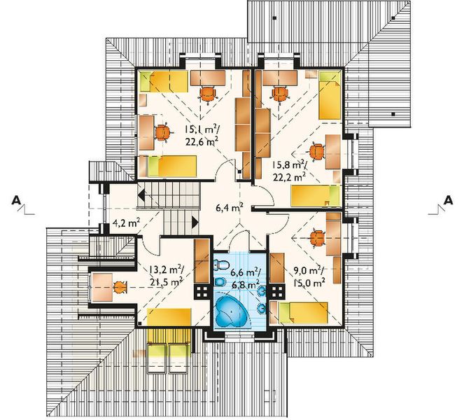 Poddasze projektu Gniewko - murowana – ceramika