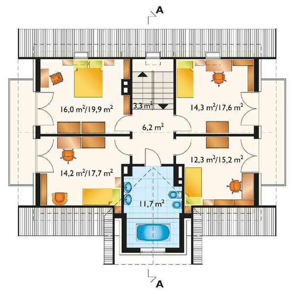 Poddasze projektu Jagoda - murowana – ceramika
