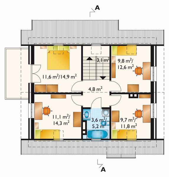 Poddasze projektu Kosma - murowana – ceramika