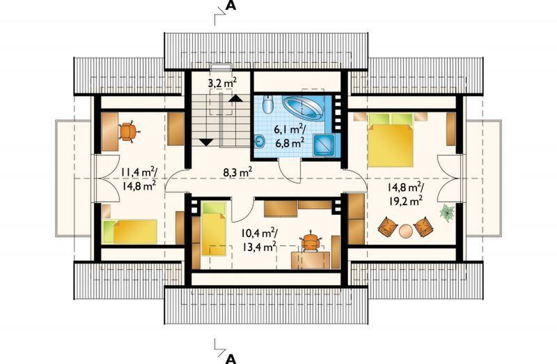 Poddasze projektu Gacek - murowana – ceramika