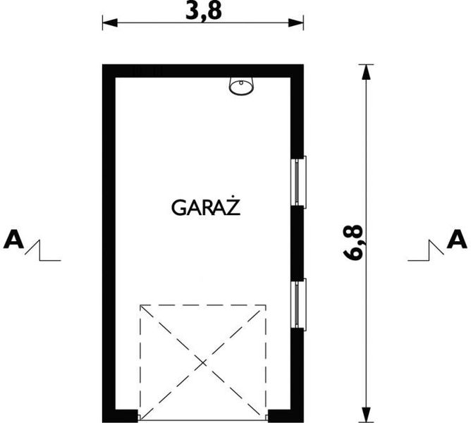 Projekt garażu 08 (212) - rzut parteru, dom liczy 0 pokoje, 0 łazienki i wc