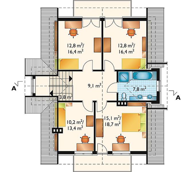 Poddasze projektu Grabik - murowana – ceramika