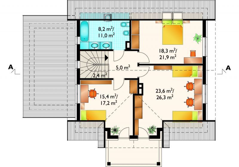 Poddasze projektu Jonatan - murowana – ceramika