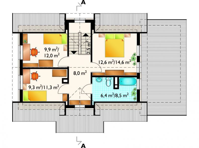 Poddasze projektu Płomyk - murowana – ceramika