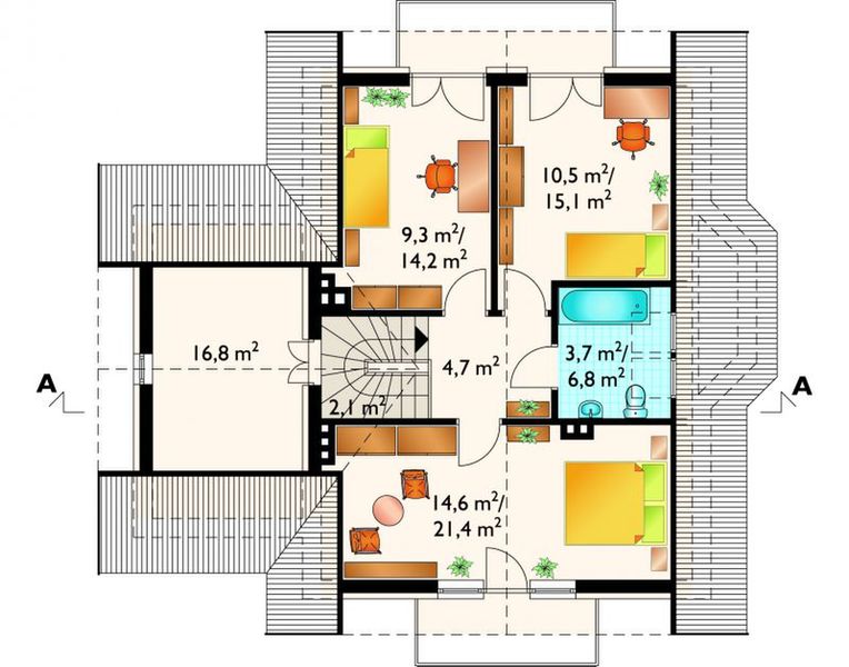 Poddasze projektu Sasanka - murowana – ceramika