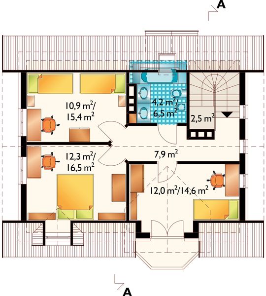 Poddasze projektu Ścibor - murowana – ceramika