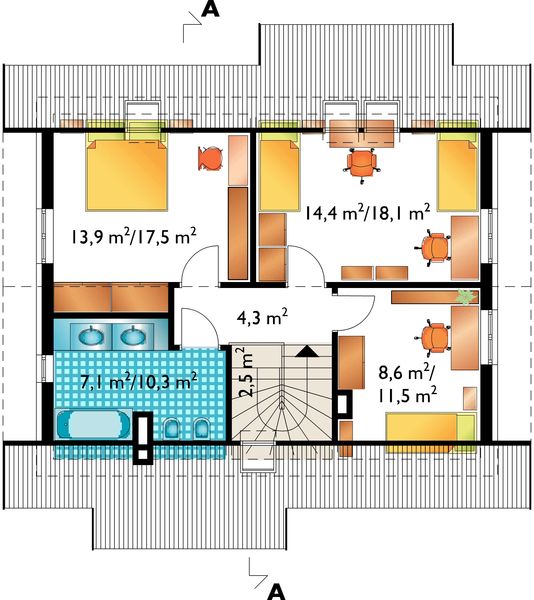 Poddasze projektu Smolik - murowana – ceramika