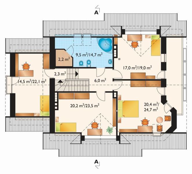 Poddasze projektu Maja-2 - murowana – ceramika