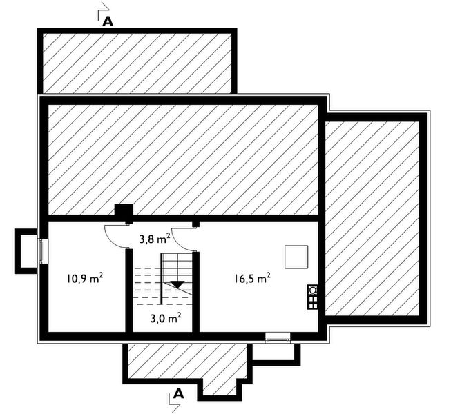 Piwnica projektu Ewa z piwnicą - murowana – beton komórkowy