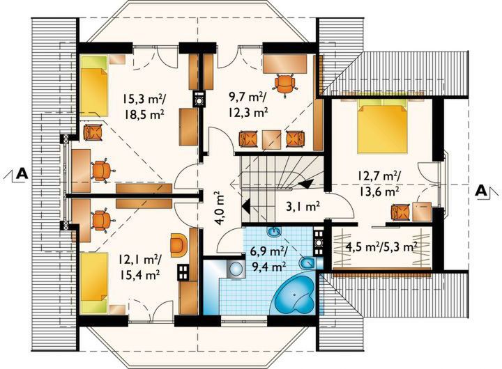 Poddasze projektu Kaja - murowana – beton komórkowy