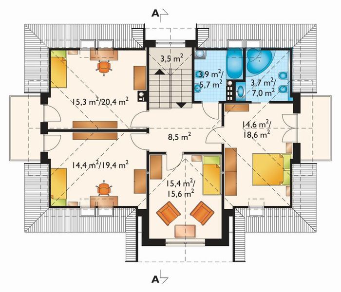 Poddasze projektu Halszka - murowana – beton komórkowy