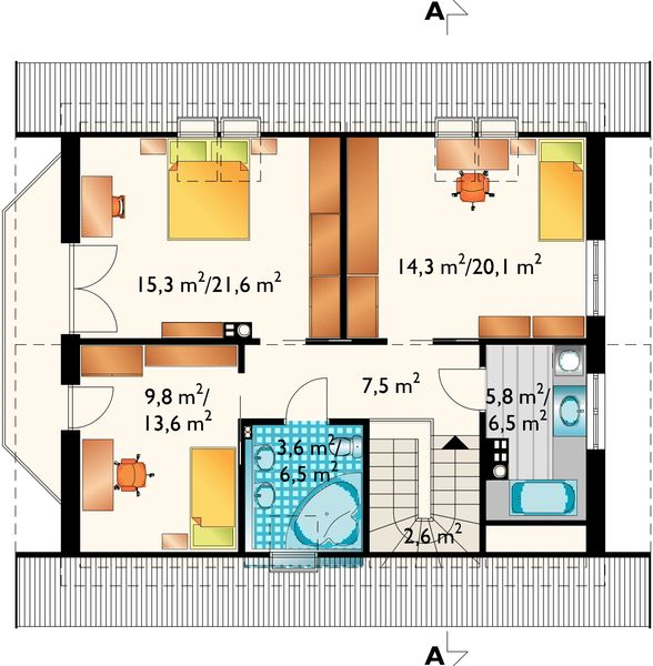 Poddasze projektu Nina - murowana – beton komórkowy