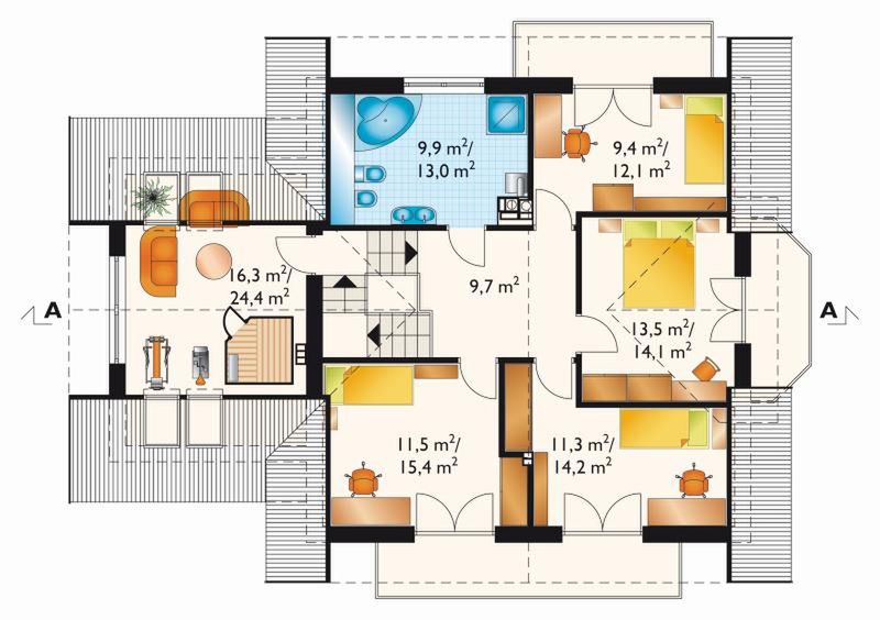 Poddasze projektu Mikołaj - murowana – beton komórkowy