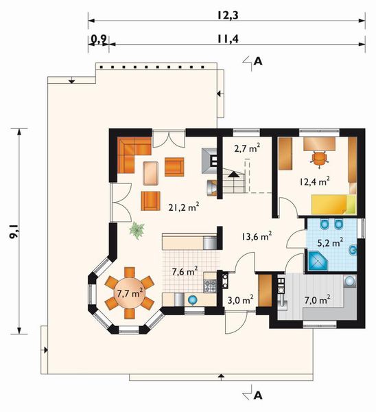 Parter projektu Fela - murowana – beton komórkowy