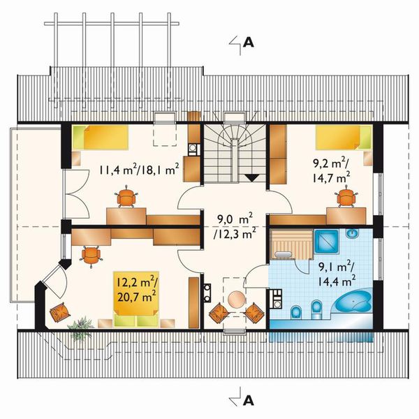 Poddasze projektu Fela - murowana – beton komórkowy