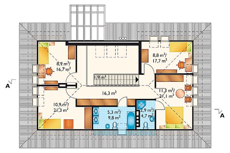 Poddasze projektu Boryna - murowana – ceramika