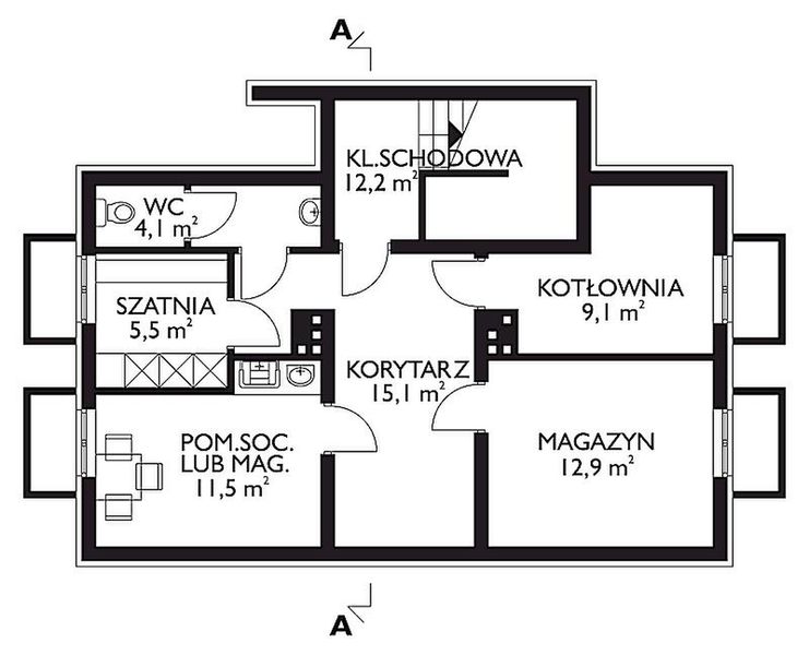 Piwnica projektu Cymes - murowana – ceramika