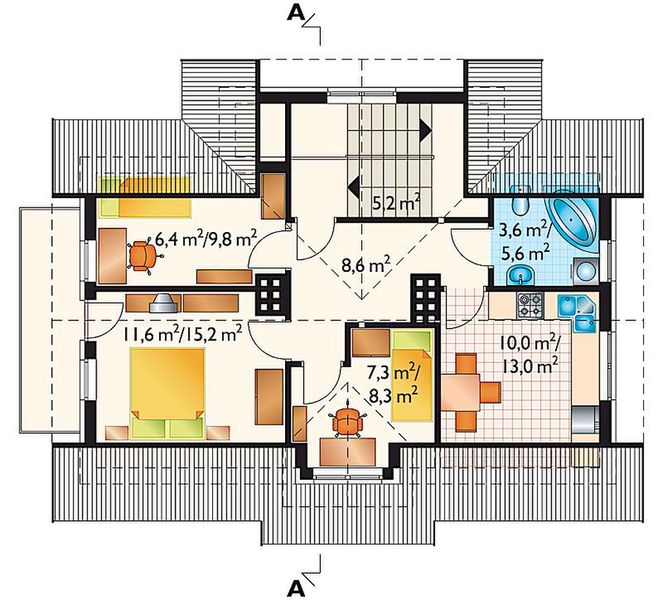 Poddasze projektu Cymes - murowana – ceramika