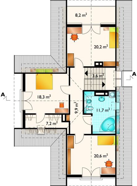 Poddasze projektu Miriam - murowana – ceramika