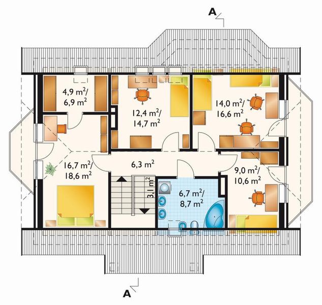 Poddasze projektu Dukat - murowana – ceramika