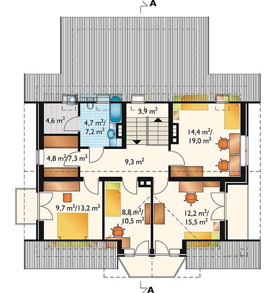 Poddasze projektu Granit - murowana – ceramika