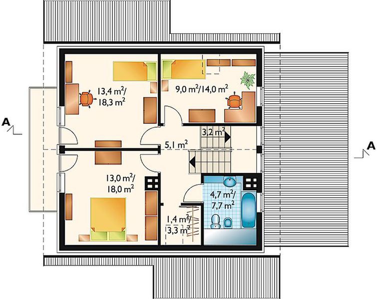 Poddasze projektu Iwa - murowana – ceramika