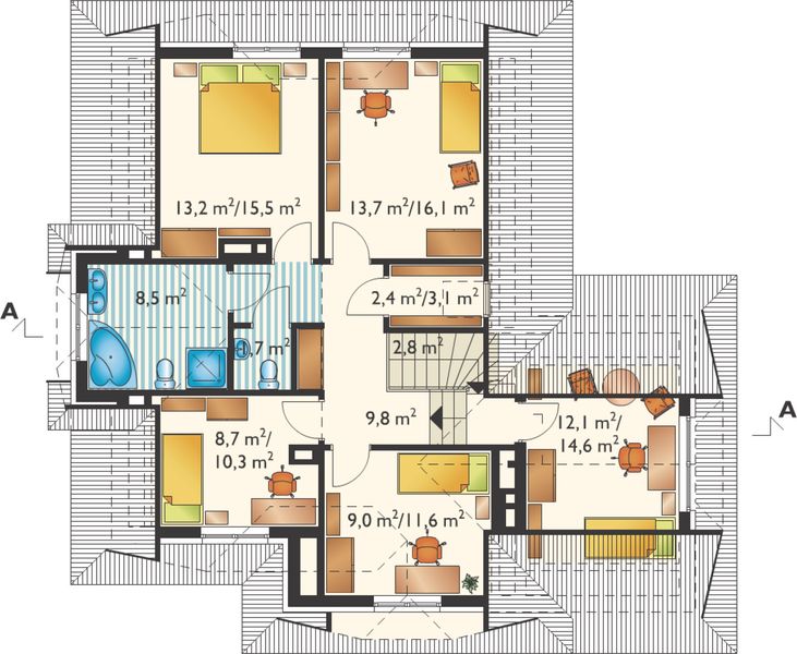 Poddasze projektu Struga - murowana – ceramika