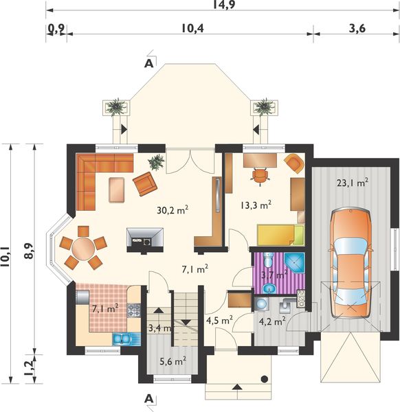 Parter projektu Estera Neo - murowana – beton komórkowy