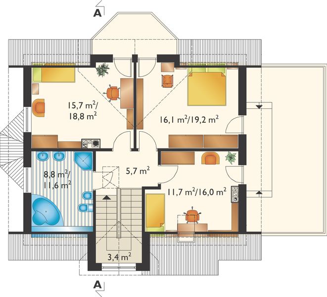 Poddasze projektu Estera Neo - murowana – beton komórkowy