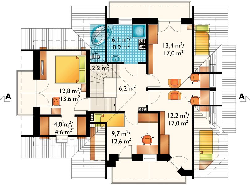 Poddasze projektu Majka Teta - murowana – beton komórkowy