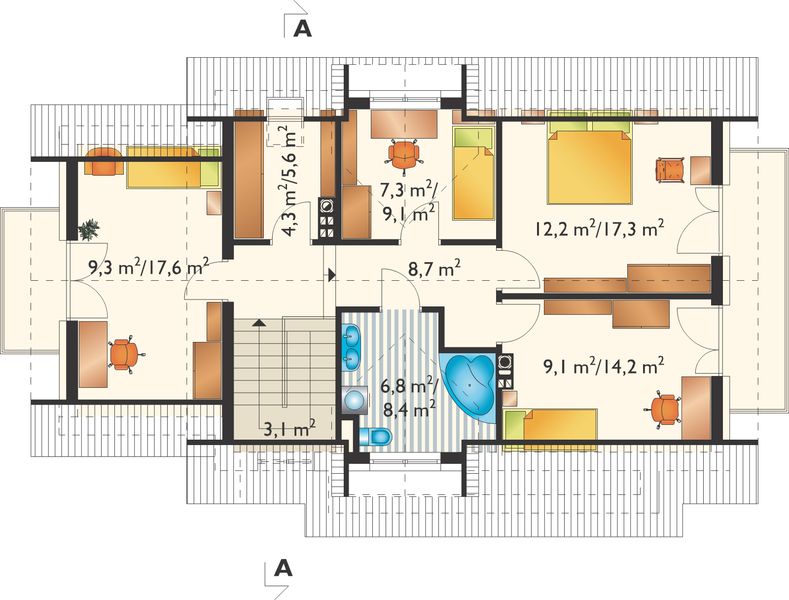 Poddasze projektu Prymulka Bona - murowana – beton komórkowy