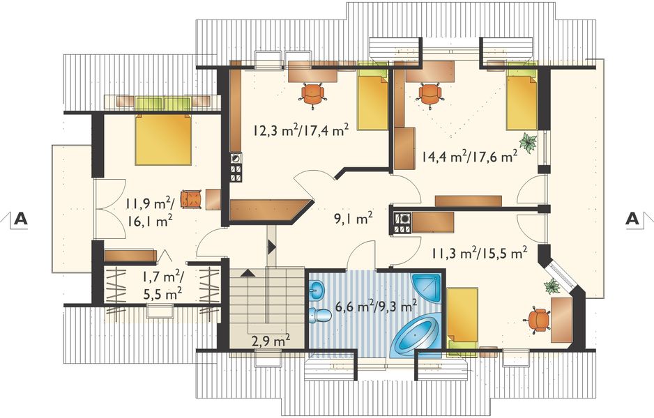 Poddasze projektu Maja Polo - murowana – beton komórkowy