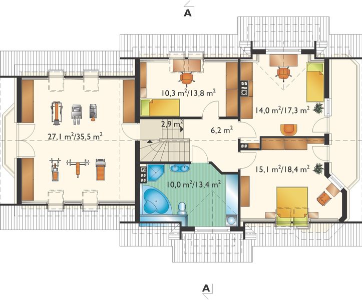 Poddasze projektu Maja Lux G2 - murowana – beton komórkowy