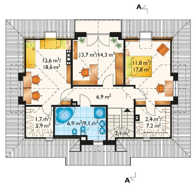 Poddasze projektu Gozdawa Nowa - murowana – beton komórkowy