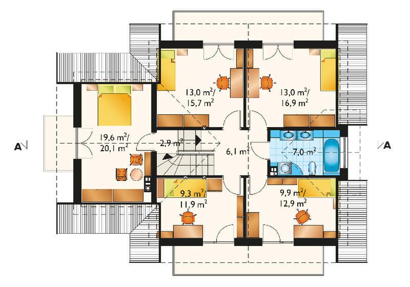 Poddasze projektu Kryspin - murowana – beton komórkowy