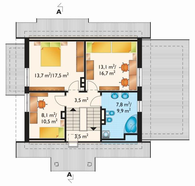 Poddasze projektu Żonkil-2 - murowana – beton komórkowy