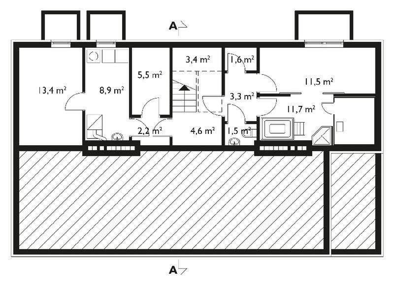 Piwnica projektu Lasowiak - murowana – beton komórkowy
