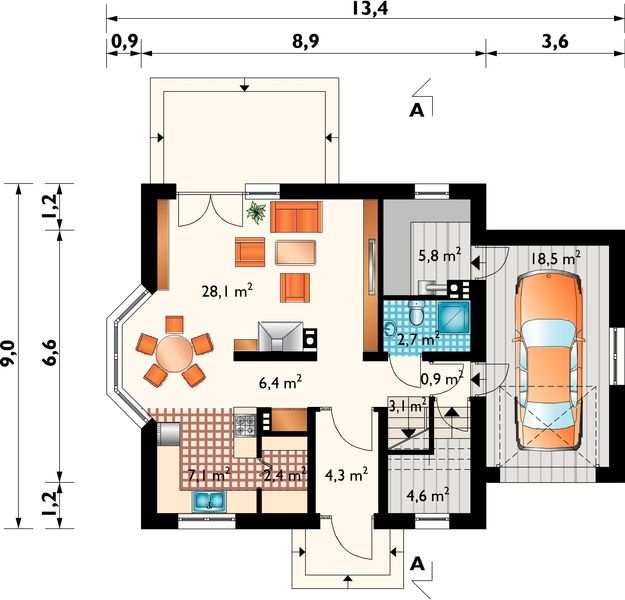 Parter projektu Bera - murowana – beton komórkowy