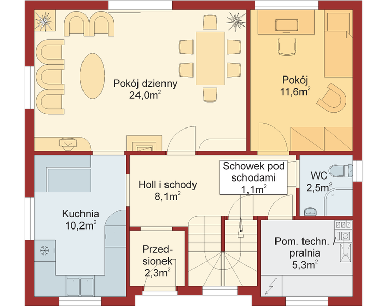 Parter projektu Domek Ciepły (012 BK + Z)