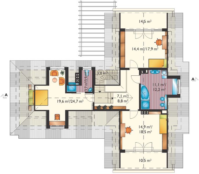 Poddasze projektu Tal - murowana – beton komórkowy