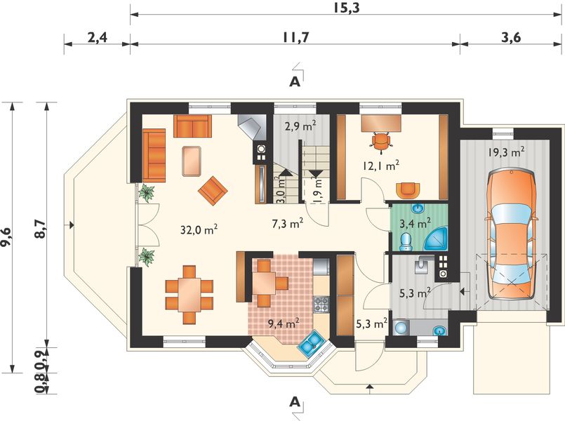 Parter projektu Marta - murowana – beton komórkowy
