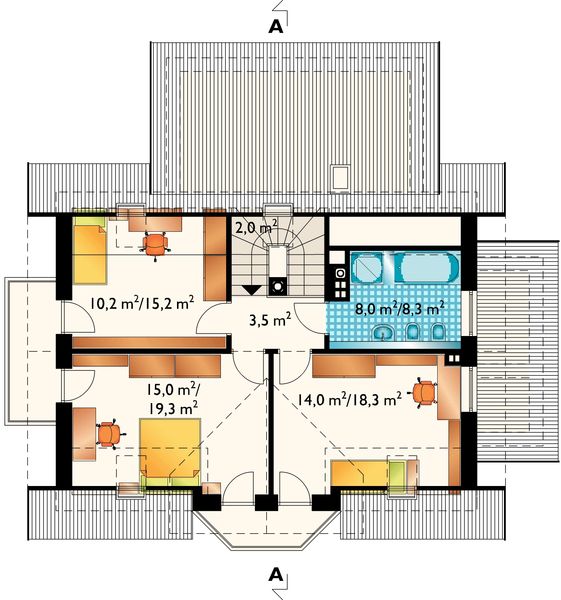 Poddasze projektu Zenek - murowana - beton komórkowy