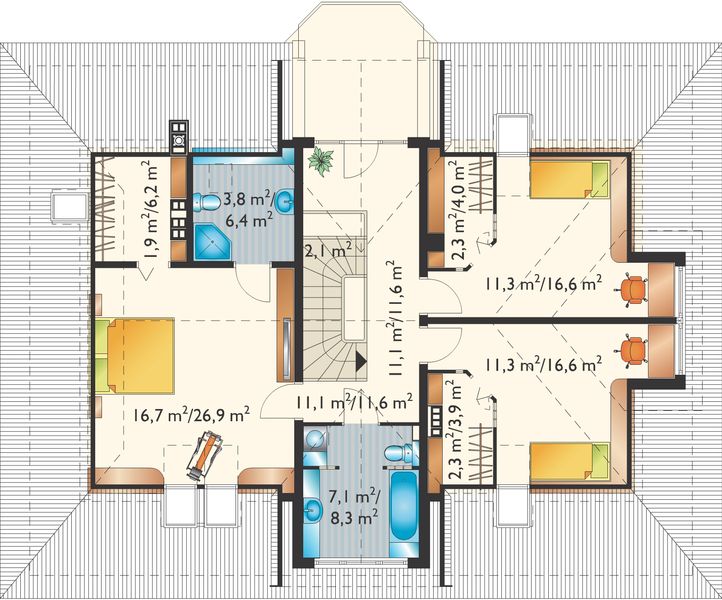 Poddasze projektu Dereń - murowana – beton komórkowy