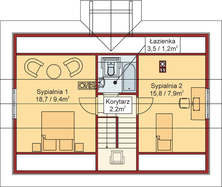 Poddasze projektu Domek Lipowy (018 JK)