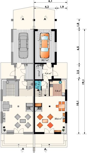 Parter projektu Gracja Duo - murowana – beton komórkowy