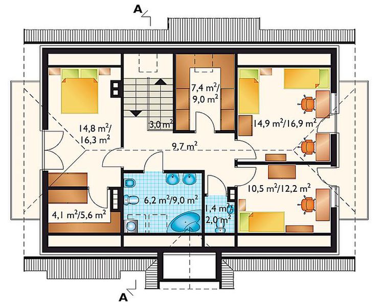 Poddasze projektu Bartosz - murowana - ceramika