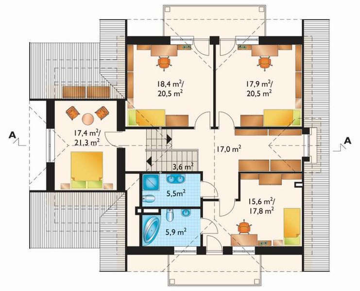Poddasze projektu Szymon-2 - murowana – ceramika