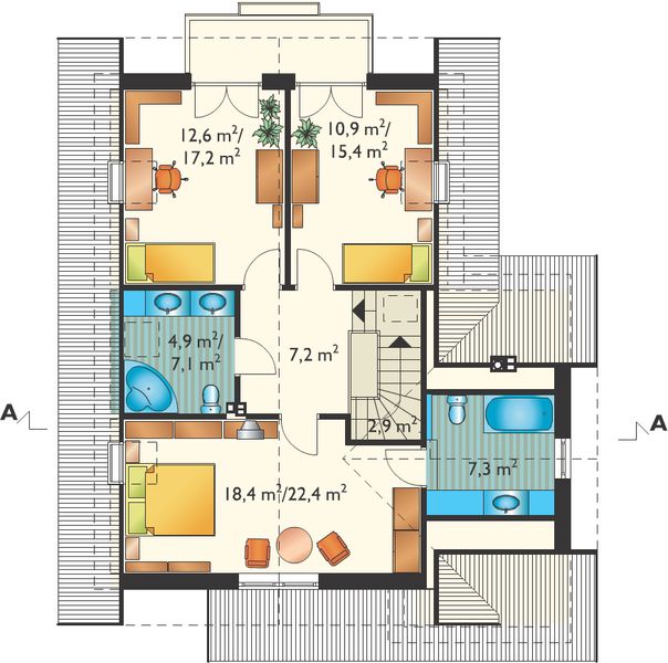 Poddasze projektu Sylwin - murowana – beton komórkowy